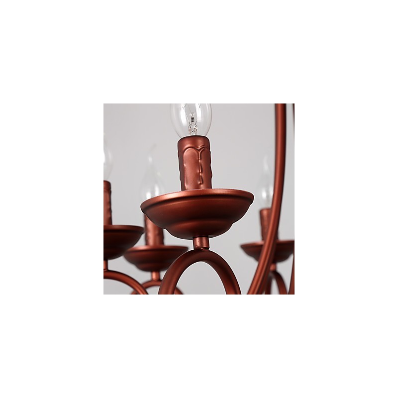 Lámpara de araña de 8 luces, moderna, contemporánea, tradicional, estilo logia, vintage, retro, estilo campestre, con detalles en metal y cristal.