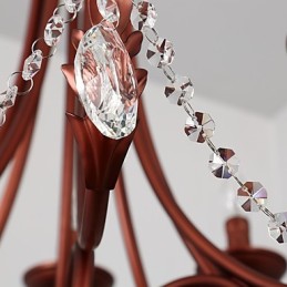 Lámpara de araña de 8 luces, moderna, contemporánea, tradicional, estilo logia, vintage, retro, estilo campestre, con detalles en metal y cristal.
