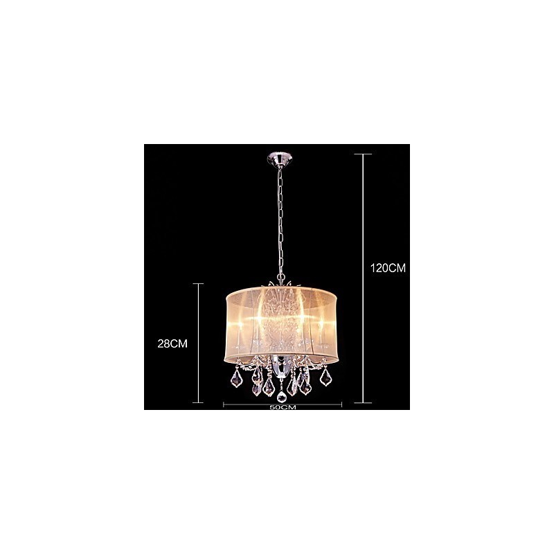 Lámpara de araña de metal moderna, contemporánea, tradicional, clásica, campestre, cromada, para diseñadores de estilo mini de cristal.