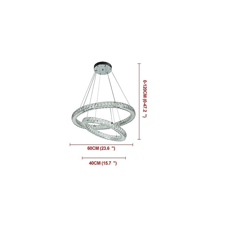 Lámpara de araña de cristal para interiores, moderna lámpara colgante de techo, iluminación regulable con control remoto