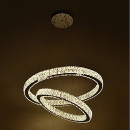 Lámpara de araña de cristal para interiores, moderna lámpara colgante de techo, iluminación regulable con control remoto