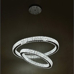 Lámpara de araña de cristal para interiores, moderna lámpara colgante de techo, iluminación regulable con control remoto