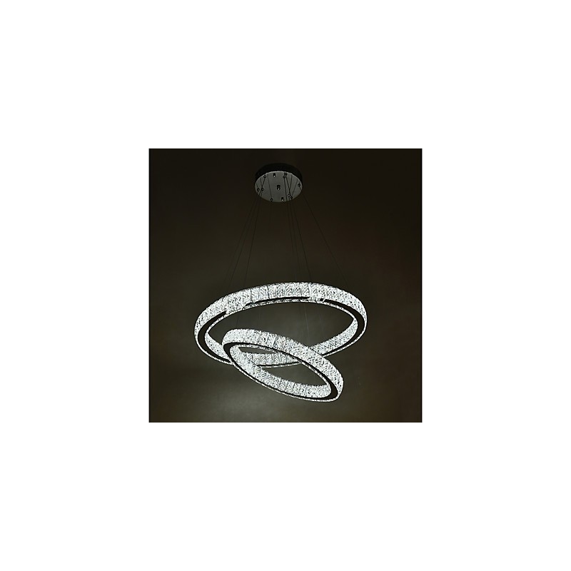 Lámpara de araña de cristal para interiores, moderna lámpara colgante de techo, iluminación regulable con control remoto