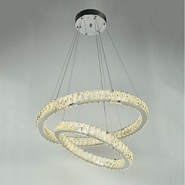 Lámpara de araña de cristal para interiores, moderna lámpara colgante de techo, iluminación regulable con control remoto