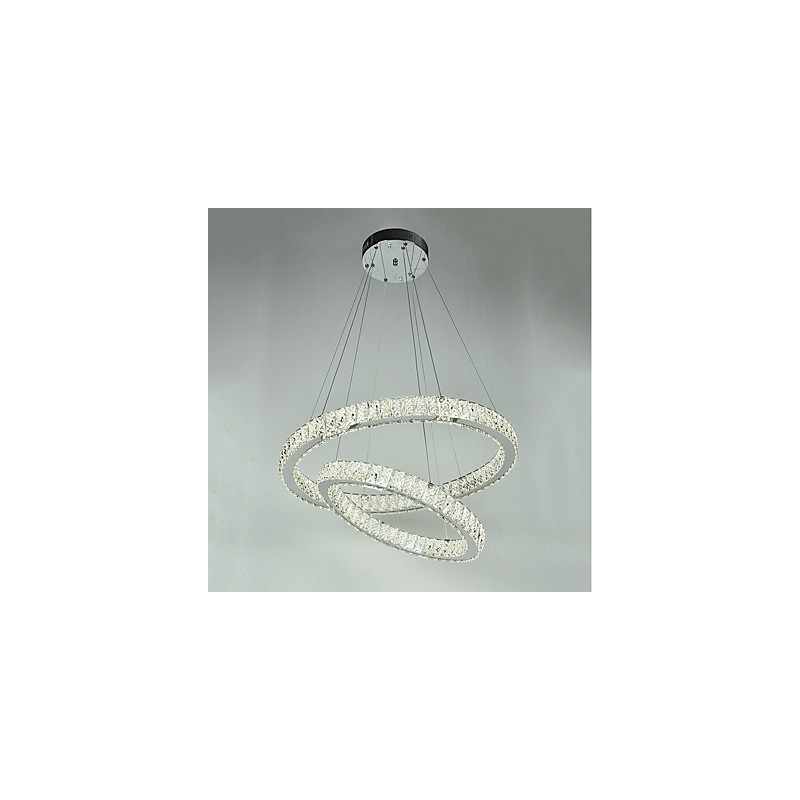 Lámpara de araña de cristal para interiores, moderna lámpara colgante de techo, iluminación regulable con control remoto