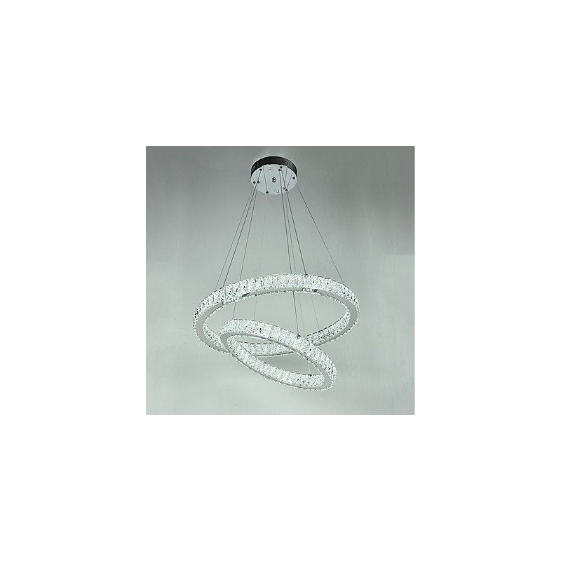 Lámpara de araña de cristal para interiores, moderna lámpara colgante de techo, iluminación regulable con control remoto