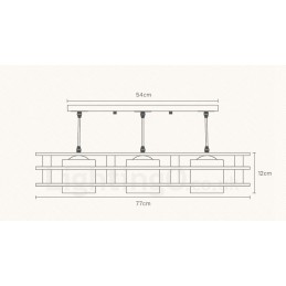 Lámpara colgante de 3 luces de madera moderna de estilo nórdico contemporáneo con pantalla de cristal