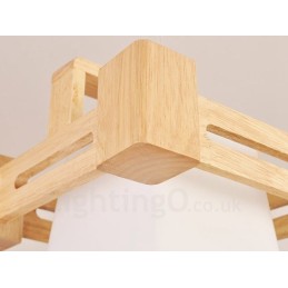 1 lámpara colgante de madera moderna contemporánea de estilo nórdico con pantalla de tela