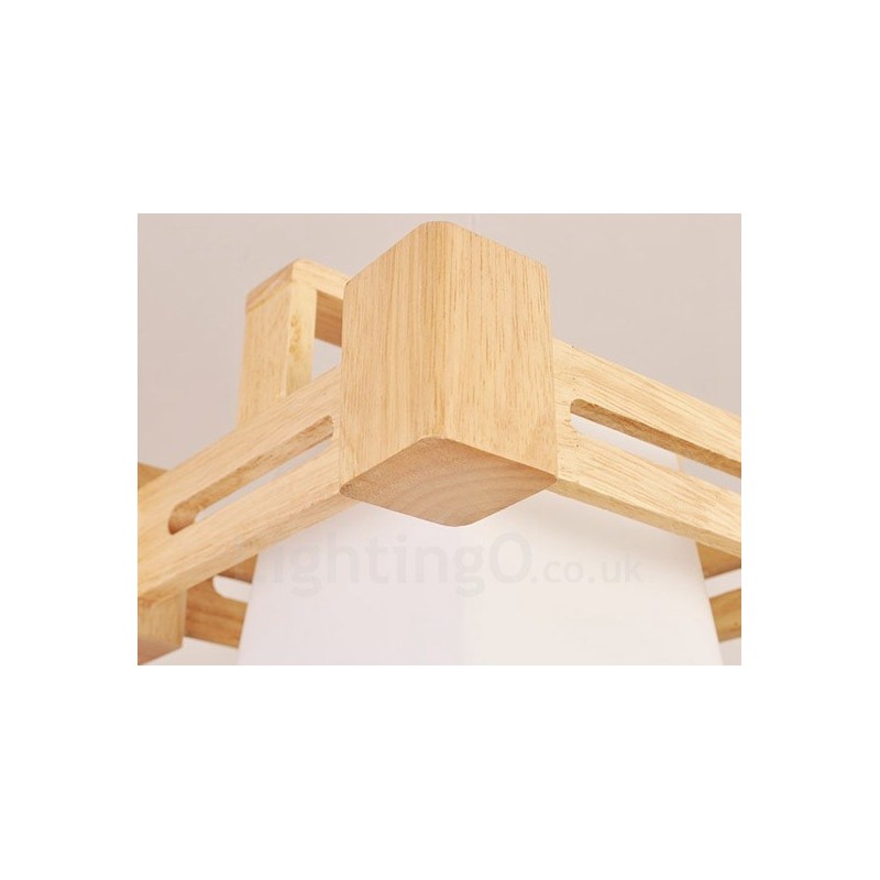 1 lámpara colgante de madera moderna contemporánea de estilo nórdico con pantalla de tela