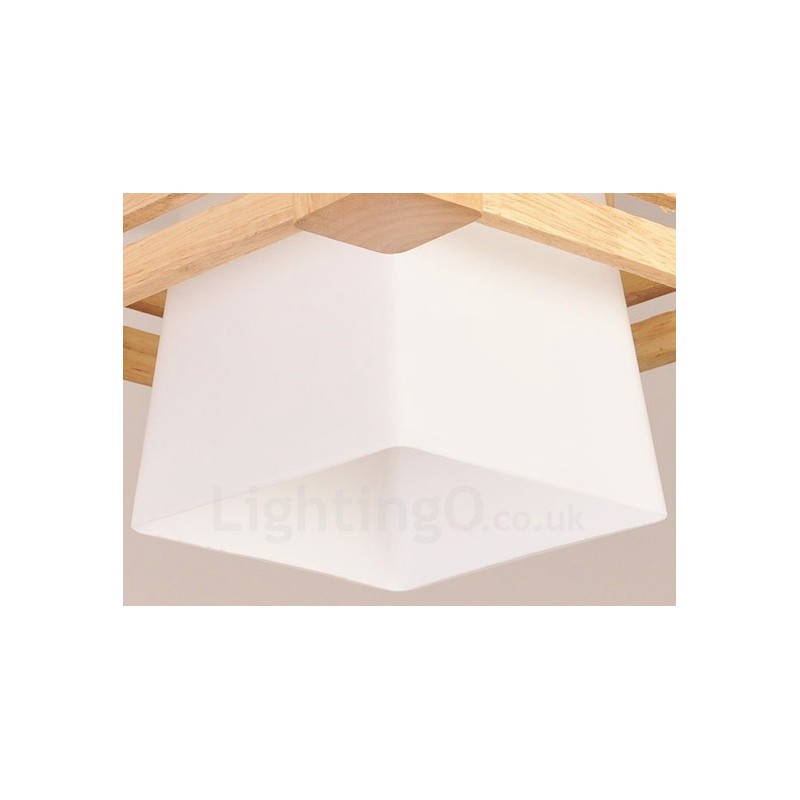 1 lámpara colgante de madera moderna contemporánea de estilo nórdico con pantalla de tela