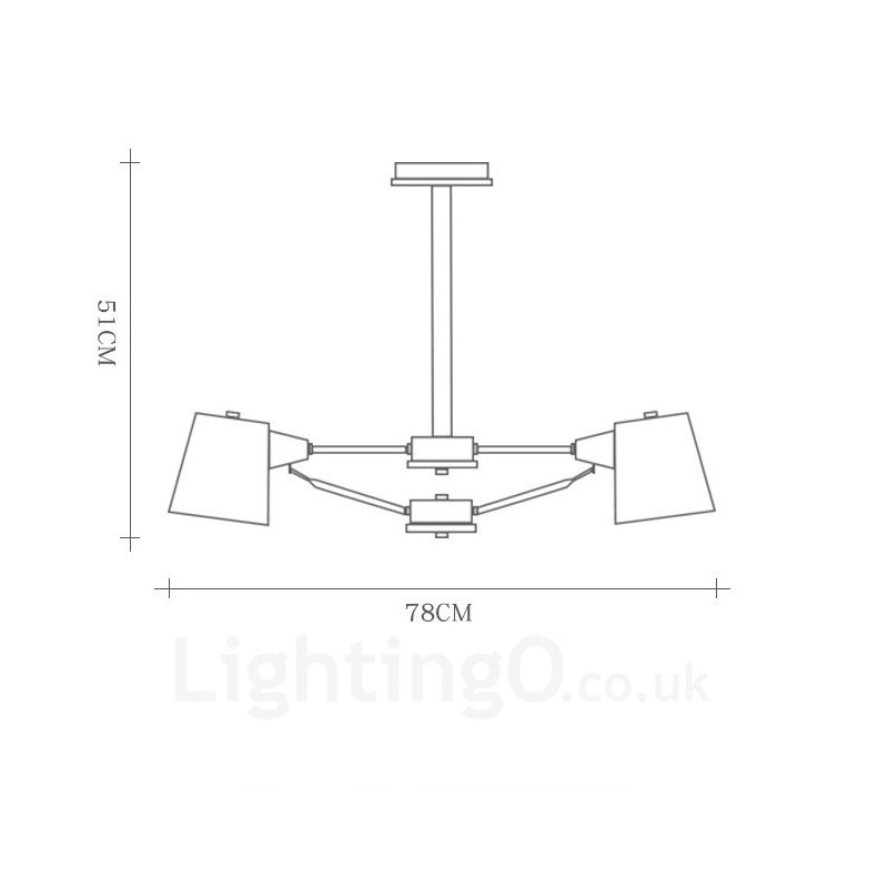 Lámpara colgante de estilo nórdico contemporáneo moderno de madera de 6 luces con pantalla de hierro