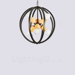Lámpara colgante retro vintage de hierro de 6 luces con pantalla de hierro