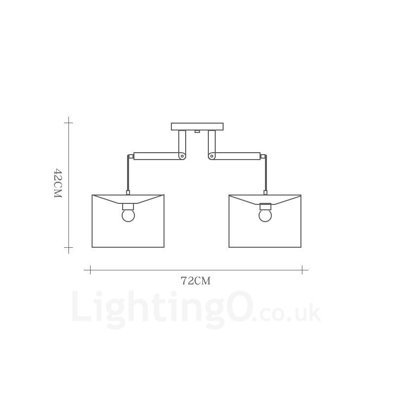 Lámpara colgante contemporánea moderna de madera de 2 luces con pantalla de tela