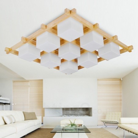 Lámparas de techo empotradas de estilo nórdico contemporáneo moderno de 9 luces con pantalla de vidrio Lámparas de techo empotradas de estilo nórdico contemporáneo moderno de 9 luces con pantalla de vidrio