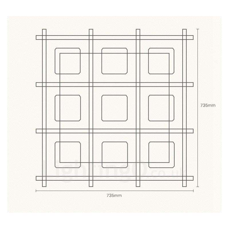 Lámparas de techo empotradas de estilo nórdico contemporáneo moderno de 9 luces con pantalla de vidrio
