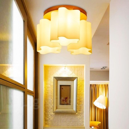 Lámparas de techo empotradas modernas y contemporáneas de 3 luces con pantalla de vidrio Lámparas de techo empotradas modernas y contemporáneas de 3 luces con pantalla de vidrio