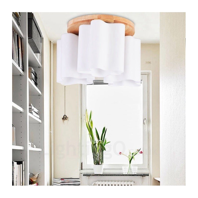 Lámparas de techo empotradas modernas y contemporáneas de 3 luces con pantalla de vidrio