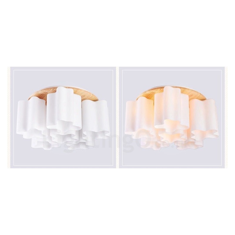 Lámparas de techo empotradas modernas y contemporáneas de 6 luces con pantalla de vidrio