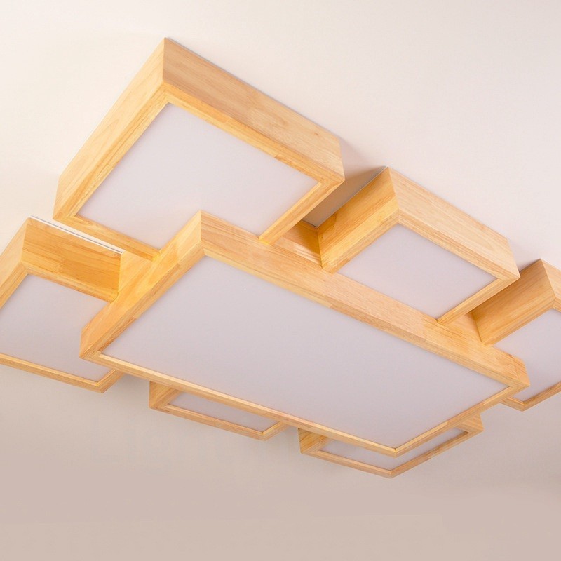 6 luces de techo empotradas de estilo nórdico contemporáneo moderno con pantalla acrílica