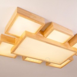 6 luces de techo empotradas de estilo nórdico contemporáneo moderno con pantalla acrílica