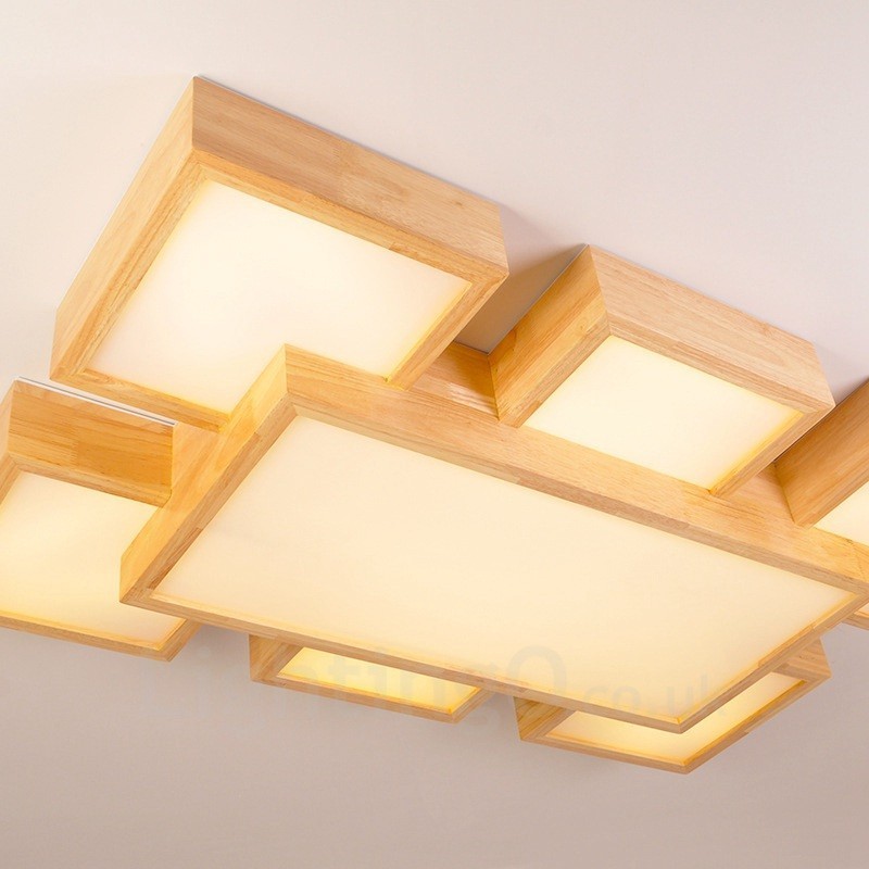 6 luces de techo empotradas de estilo nórdico contemporáneo moderno con pantalla acrílica