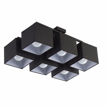 Lámparas de techo empotradas modernas y contemporáneas de 6 luces negras con pantalla de tela Lámparas de techo empotradas modernas y contemporáneas de 6 luces negras con pantalla de tela