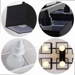 Lámparas de techo empotradas modernas y contemporáneas de 6 luces negras con pantalla de tela