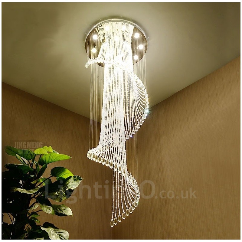 Lámpara colgante de techo de cristal moderna de 15 luces para interiores, lámparas de araña con bombillas.