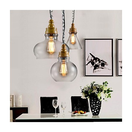 Lámpara colgante de metal estilo mini contemporáneo moderno de 3 luces