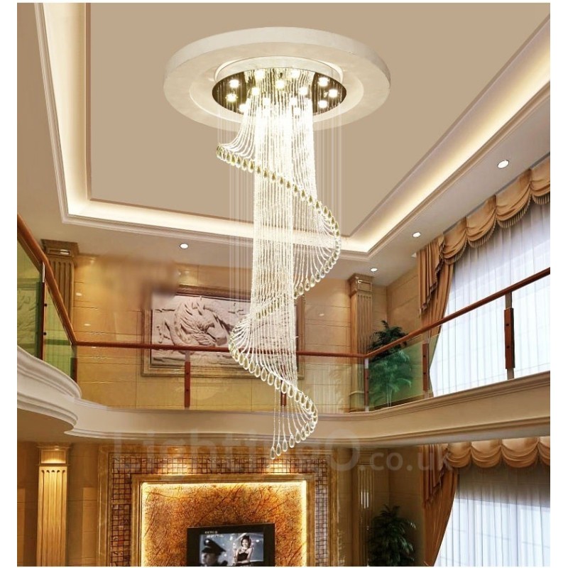 Lámpara colgante de techo de cristal moderna de 15 luces para interiores, lámparas de araña con bombillas.
