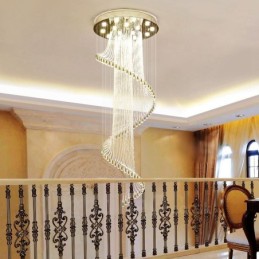 Lámpara colgante de techo de cristal moderna de 15 luces para interiores, lámparas de araña con bombillas.