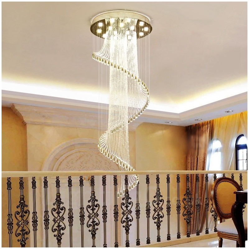 Lámpara colgante de techo de cristal moderna de 15 luces para interiores, lámparas de araña con bombillas.