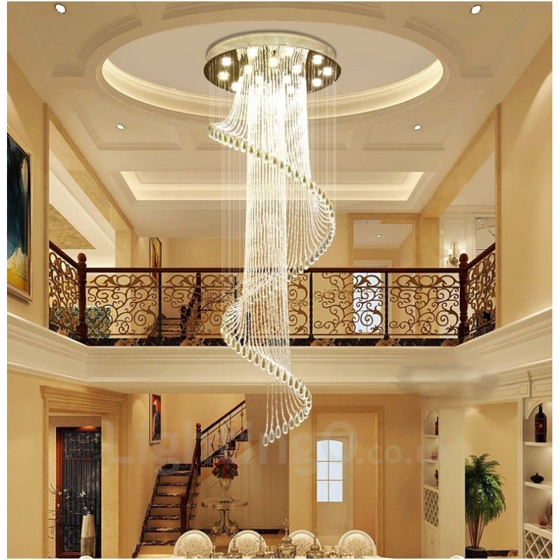 Lámpara colgante de techo de cristal moderna de 15 luces para interiores, lámparas de araña con bombillas.