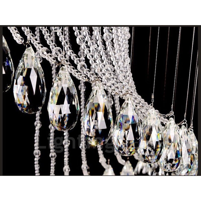 Lámpara colgante de techo de cristal moderna de 15 luces para interiores, lámparas de araña con bombillas.