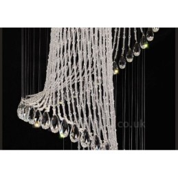 Lámpara colgante de techo de cristal moderna de 15 luces para interiores, lámparas de araña con bombillas.