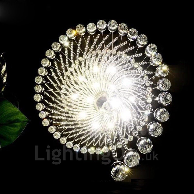 Lámpara colgante de techo de cristal moderna de 15 luces para interiores, lámparas de araña con bombillas.