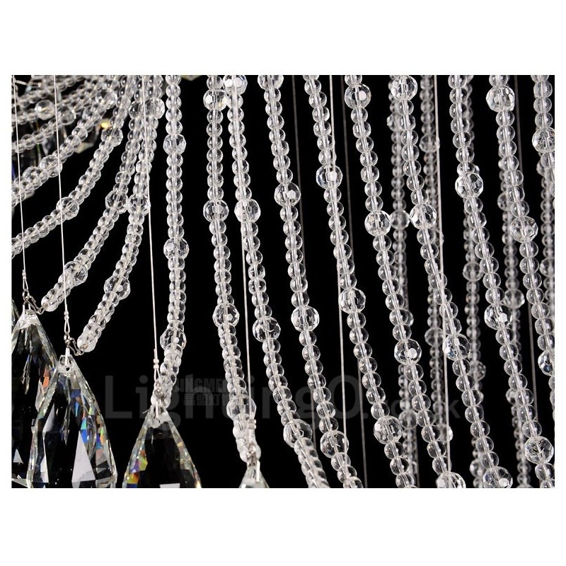 Lámpara colgante de techo de cristal moderna de 15 luces para interiores, lámparas de araña con bombillas.