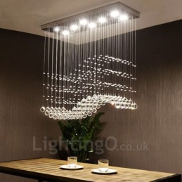 Lámpara colgante de techo de cristal moderna, lámparas de araña para interiores, accesorios de iluminación