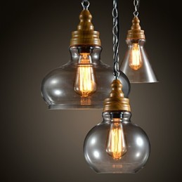Lámpara colgante de metal estilo mini contemporáneo moderno de 3 luces