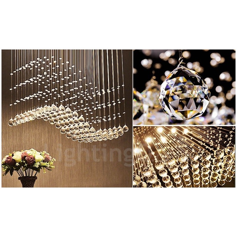 Lámpara colgante de techo de cristal moderna, lámparas de araña para interiores, accesorios de iluminación