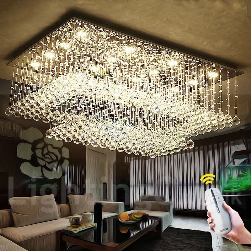 Lámpara colgante de techo de cristal moderna, lámparas de araña para interiores, accesorios de iluminación