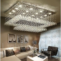 Lámpara colgante de techo de cristal moderna, lámparas de araña para interiores, accesorios de iluminación
