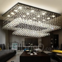 Lámpara colgante de techo de cristal moderna, lámparas de araña para interiores, accesorios de iluminación