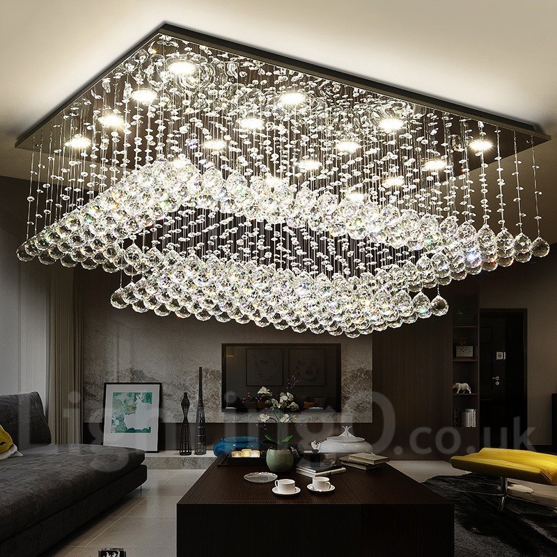 Lámpara colgante de techo de cristal moderna, lámparas de araña para interiores, accesorios de iluminación
