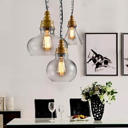 Lámpara colgante de metal estilo mini contemporáneo moderno de 3 luces