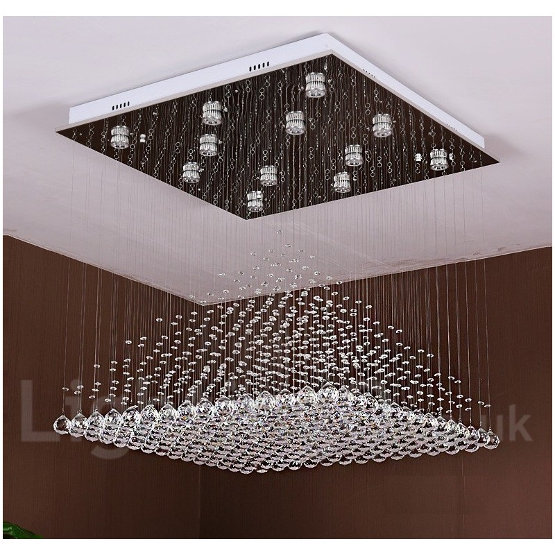 Lámpara colgante de techo de cristal moderna, lámpara de araña para interiores, accesorio de iluminación