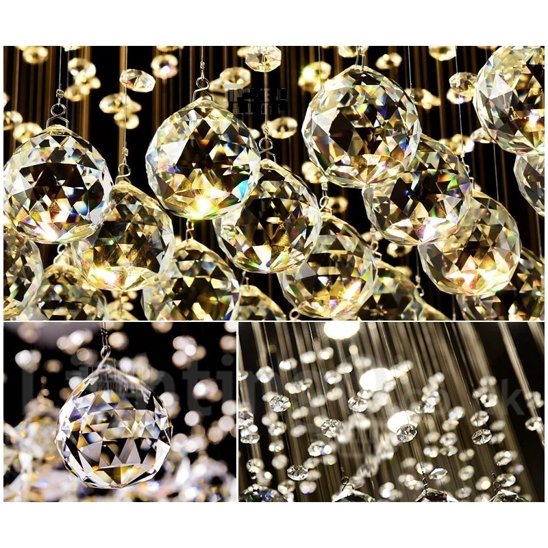 Lámpara colgante de techo de cristal moderna, lámpara de araña para interiores, accesorio de iluminación