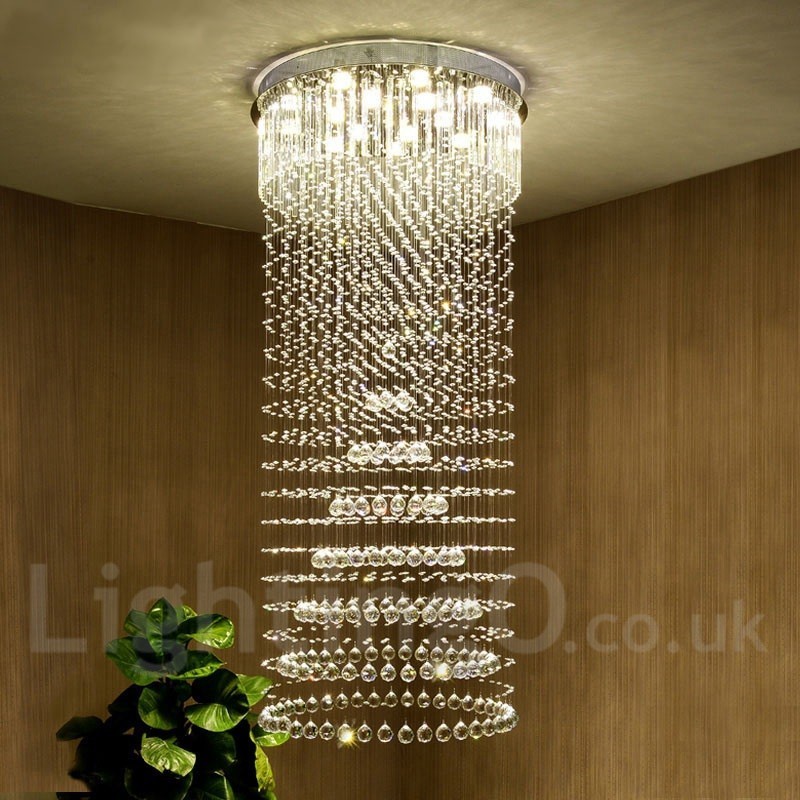 Lámpara colgante de techo de cristal moderna, lámparas de araña para interiores, accesorios de iluminación