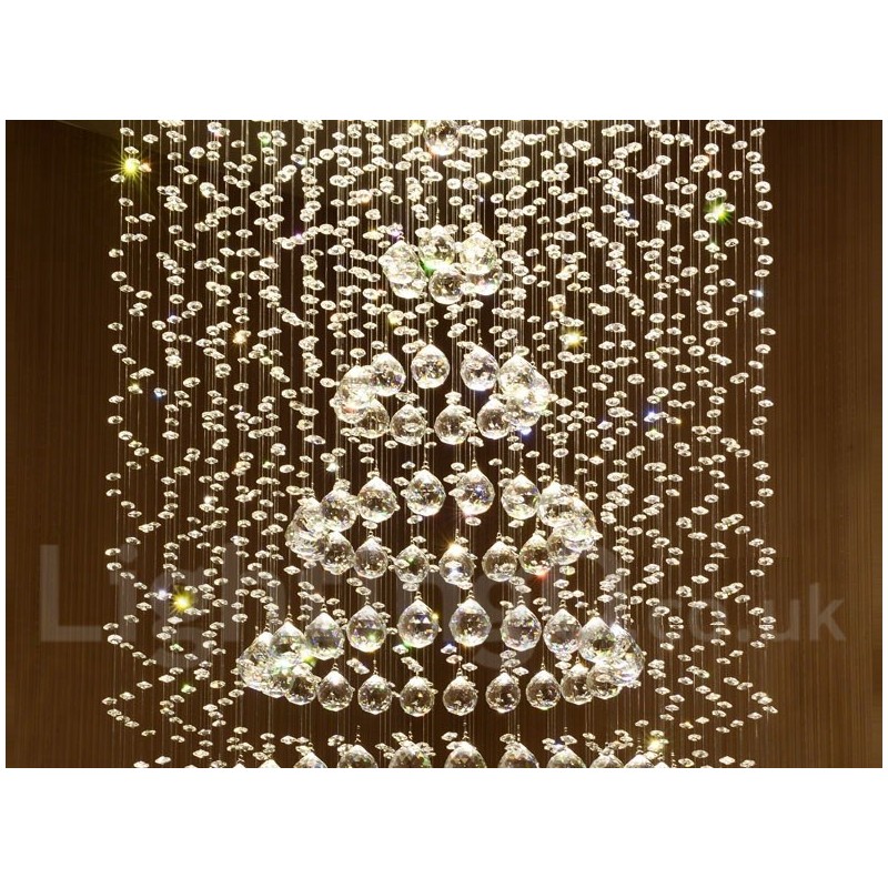 Lámpara colgante de techo de cristal moderna, lámparas de araña para interiores, accesorios de iluminación