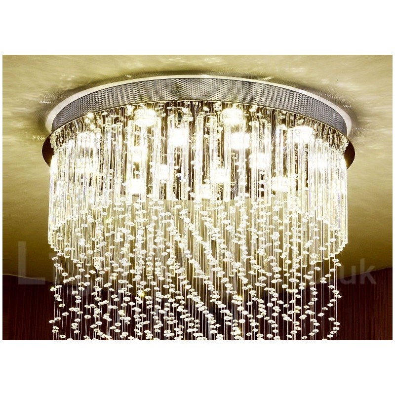 Lámpara colgante de techo de cristal moderna, lámparas de araña para interiores, accesorios de iluminación